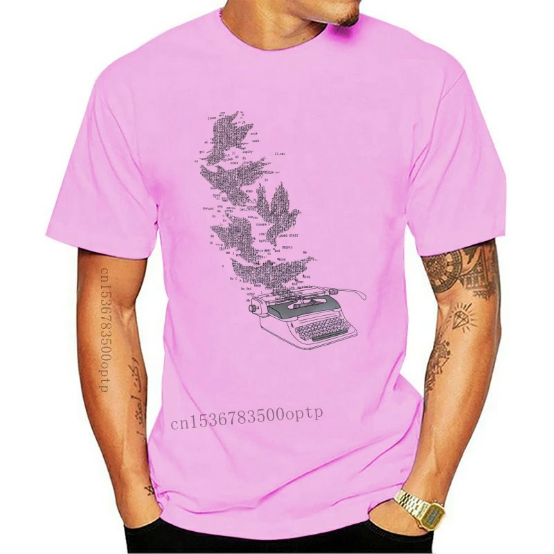 

Camiseta para hombre nueva libertad 2021s sin límite 2021 Spader máquina de escribir arte gráfico graffiti L