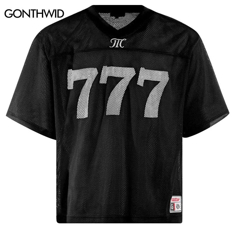 Футболка мужская сетчатая в стиле хип-хоп быстросохнущая дышащая футболка с