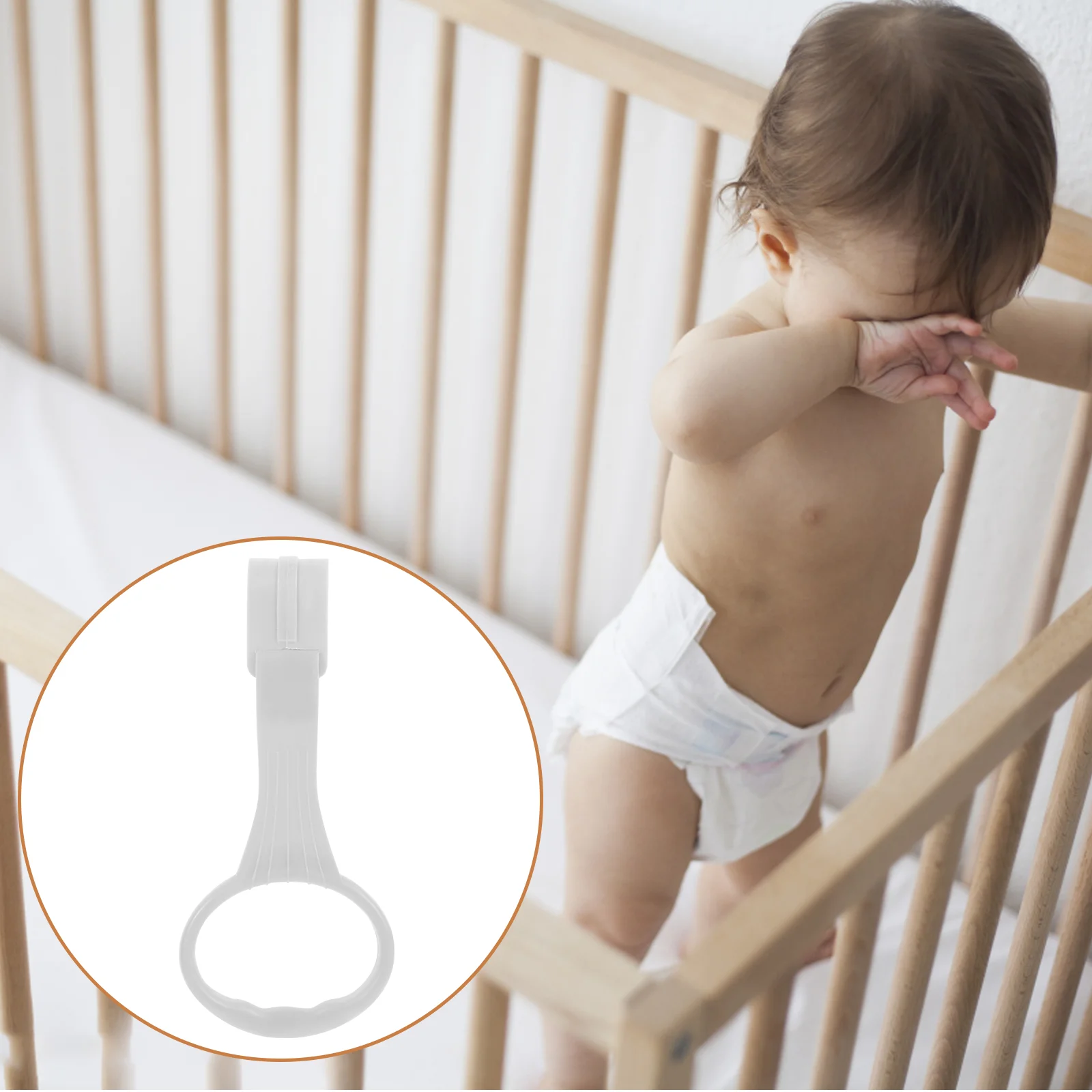 

Baby Bed Stand up Rings for Crib Hanging Infant Pull Walking Exercise Assistant