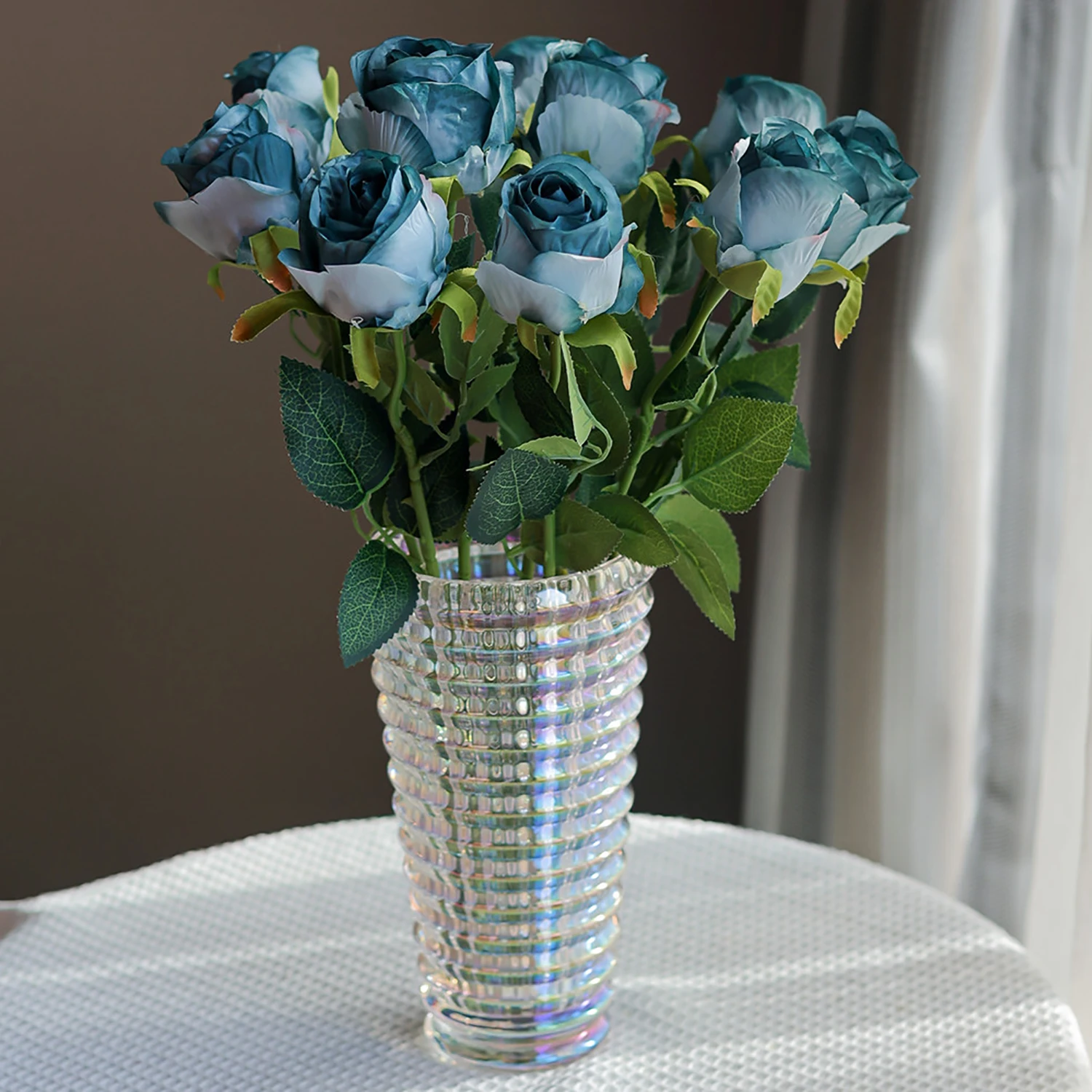 

5PCS Plastic Artificial Flower High-Quality Silk Rose Party Office Aesthetic Home Decor Living Room Decoration Table Accessories