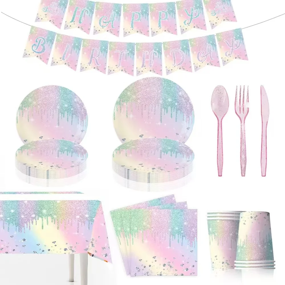 Макарон с бриллиантами товары для вечеринок украшения дня рождения бумажные