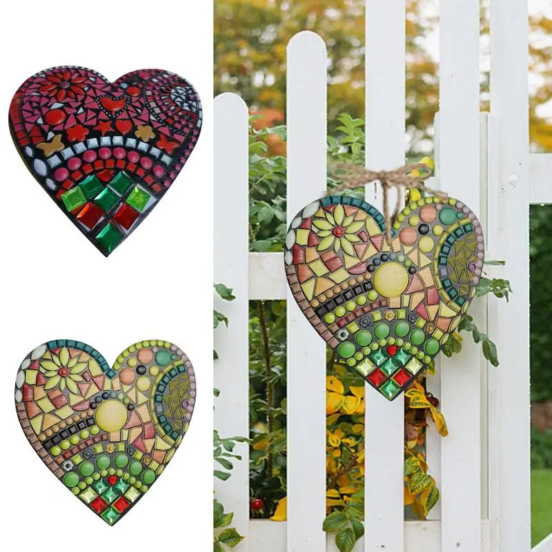 

Resin Heart Ornaments Colorful Hanging Love Jewelry Ornaments Heart Shape Design Home Decoration For Garden And Courtyard