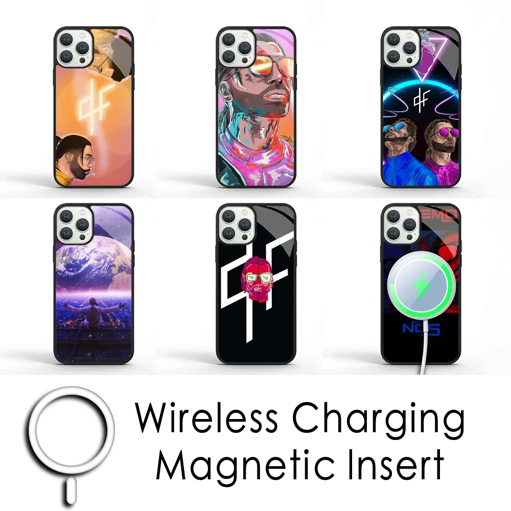 PNL QLF Rapper Black Phone Case For IPhone 16 15 Pro Max 14 Plus 13 12 11 Magesafe Magnetic Wireless Charge Cover