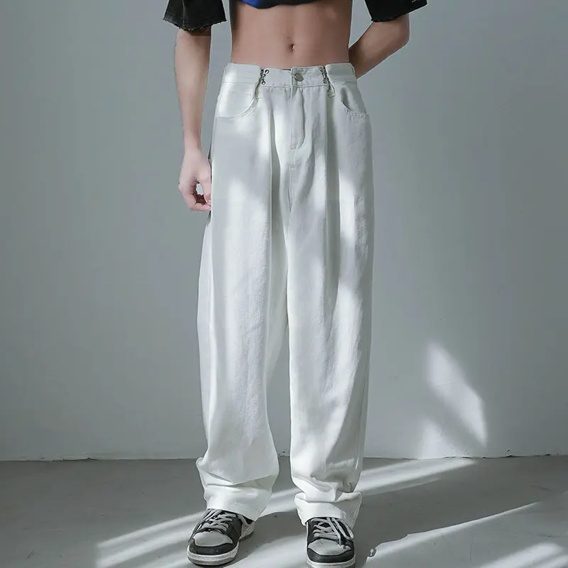 4 Colors Baggy Jeans Men Fashion Casual Wide Leg jeans mens Harajuku Streetwear Hip Hop Loose Straight Denim Pants mens Trousers