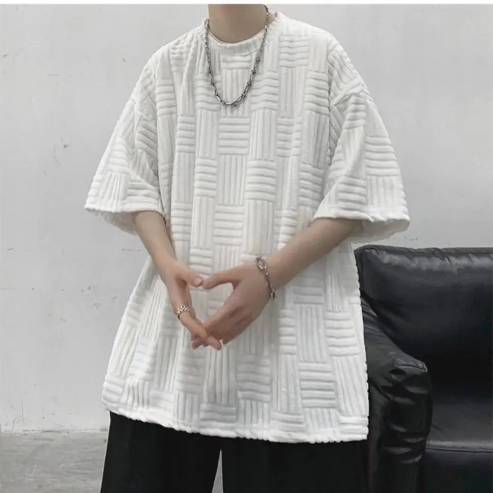 

Summer Fashion Men's T Shirt Casual Solid Short Sleeve Oversized T-shirt Mens Cotton Hip-Hop Top Korean FashionTees