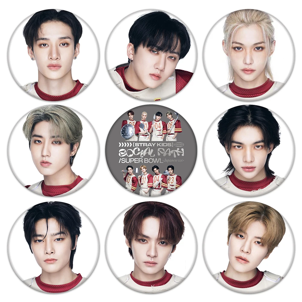 KPOP Stray Kids 2023 New Album Social Path Badge Bangchan Felix Brooch Hyunjin Pin HAN STAY Collection Pins for Backpack Clothes