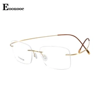 pure titanium glasses frame men rimless eyewear oculos opticos myopia reading clear gafas prescription lentes anti blue light