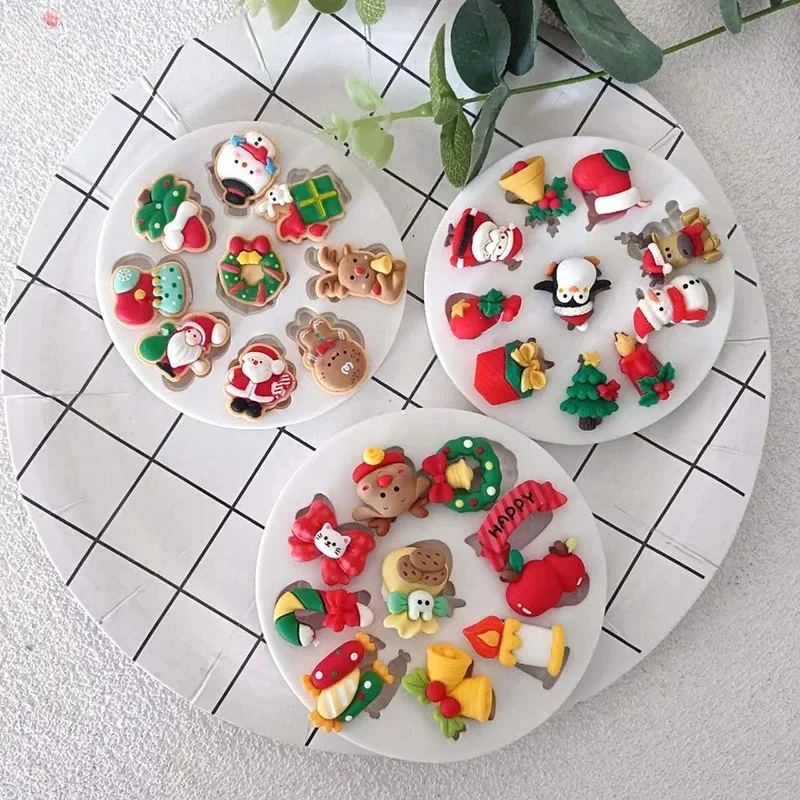 VERIDIAN Рождественская помадка для торта сухой темп силиконовая форма сделай сам