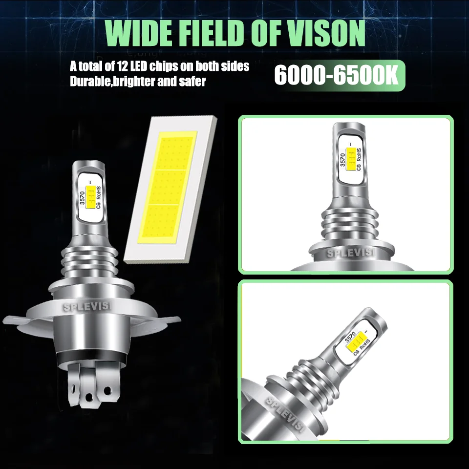 Светодиодная фара H4/9003 6000 К белая для Ski-Doo MXZ 670 1996-1999 800 2000-2007 550 550F 2002-2014 500 500SS 2001-2009