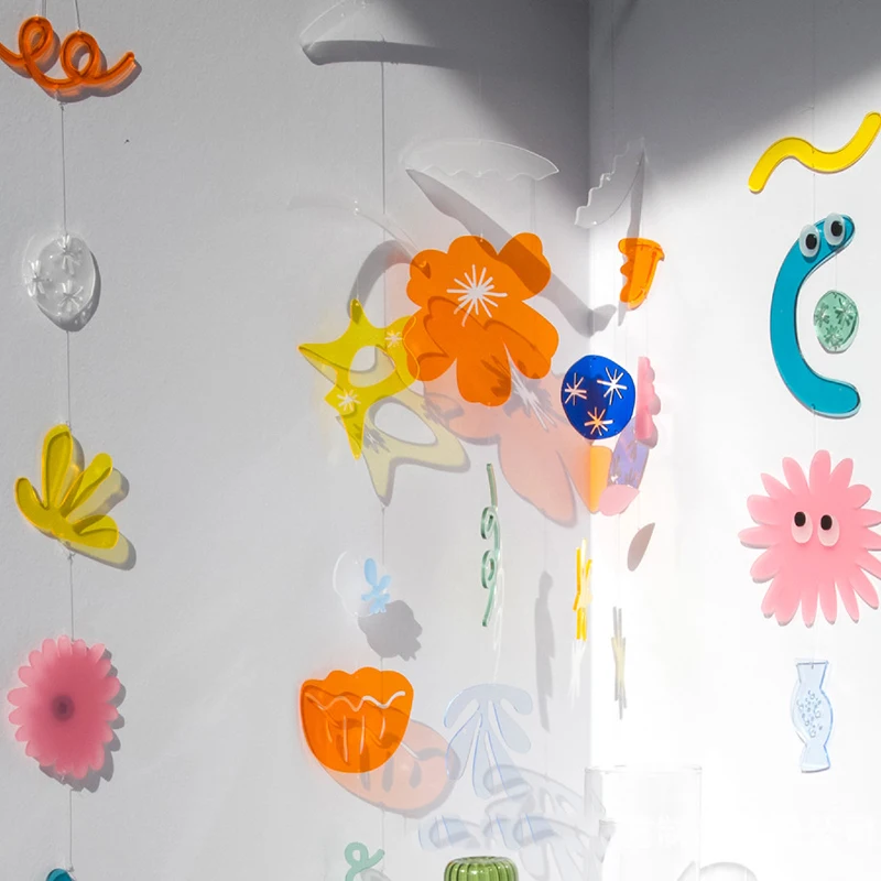 

Acryl Stuk Wind Chime Kleurrijke Leuke Hanger Nordic Geometrische Opknoping Decor Voor Outdoor Venster Tuin AUG889