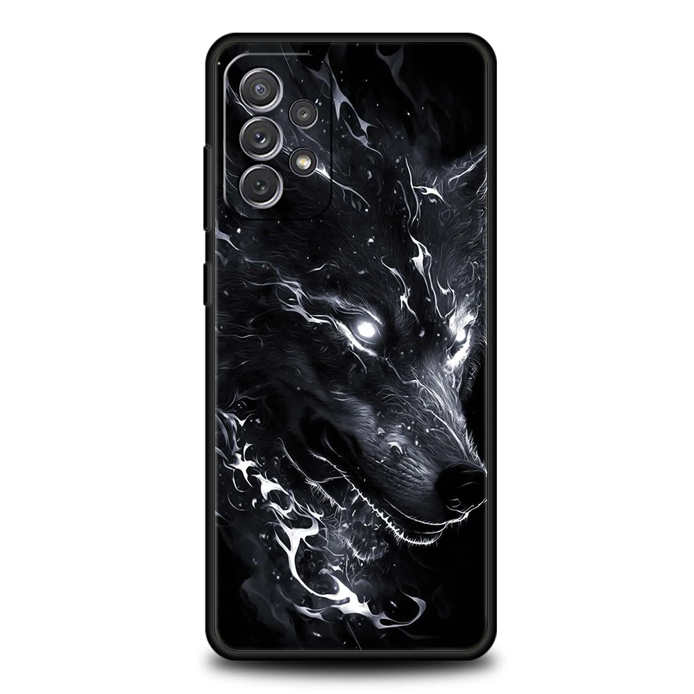 Чехол для телефона с изображением Луны ростоватого волка Samsung Galaxy A13 A22 A32 A33 A52 A72 A11