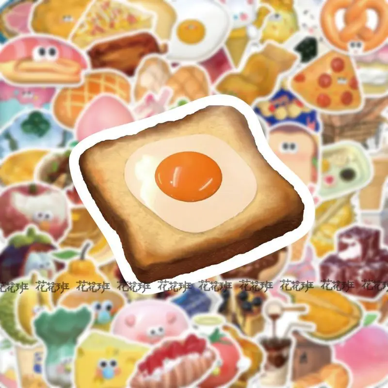 

50 PCS 3D Snack Cute Internet Celebrity Fresh Personality Creative Phone Case computer decoration Waterproof Stickers