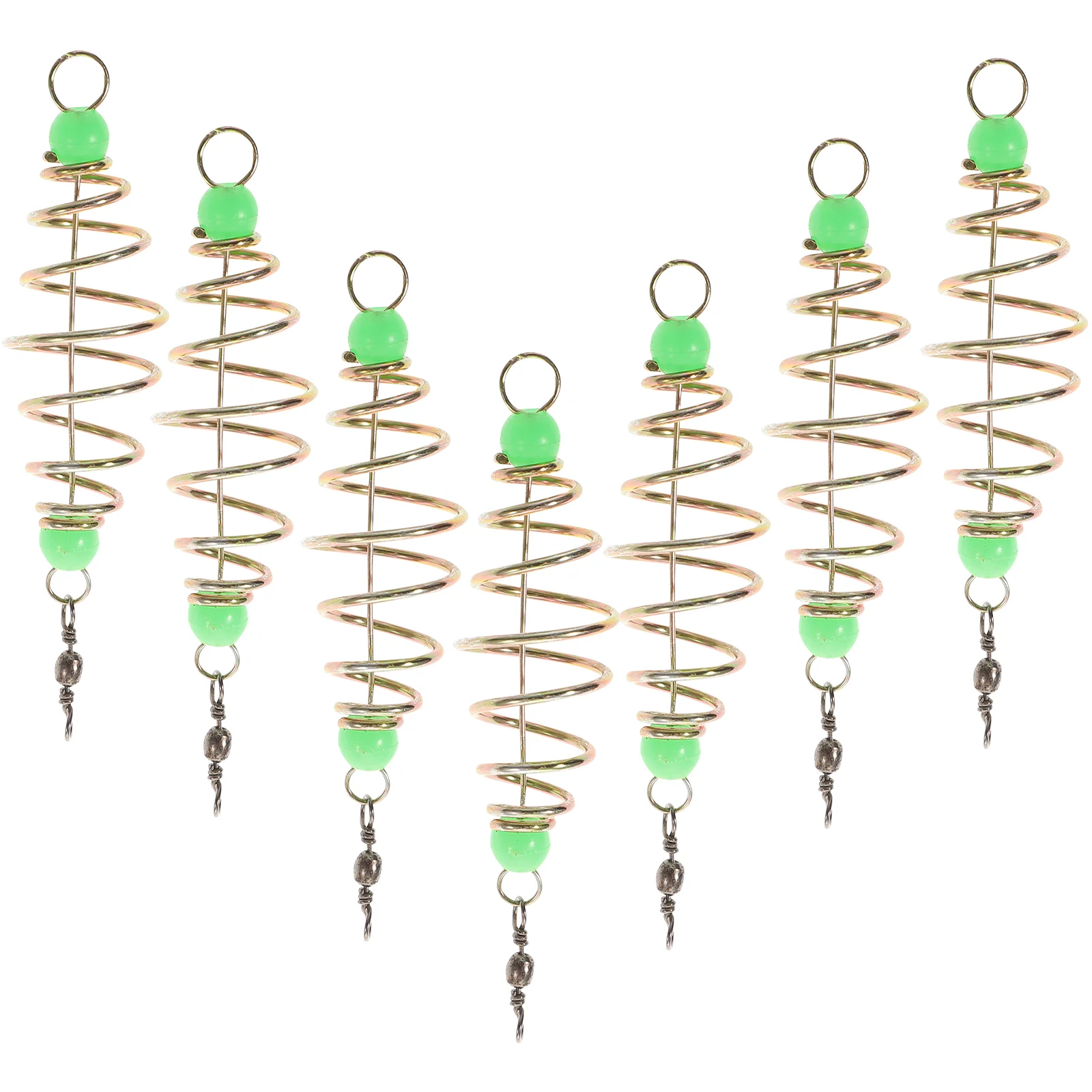 

24pcs Steel Fishing Bait Cage Fishing Lure Holder Luminous Type Spring Fishing Trap Feeder Basket Fishing Accessories Tackle