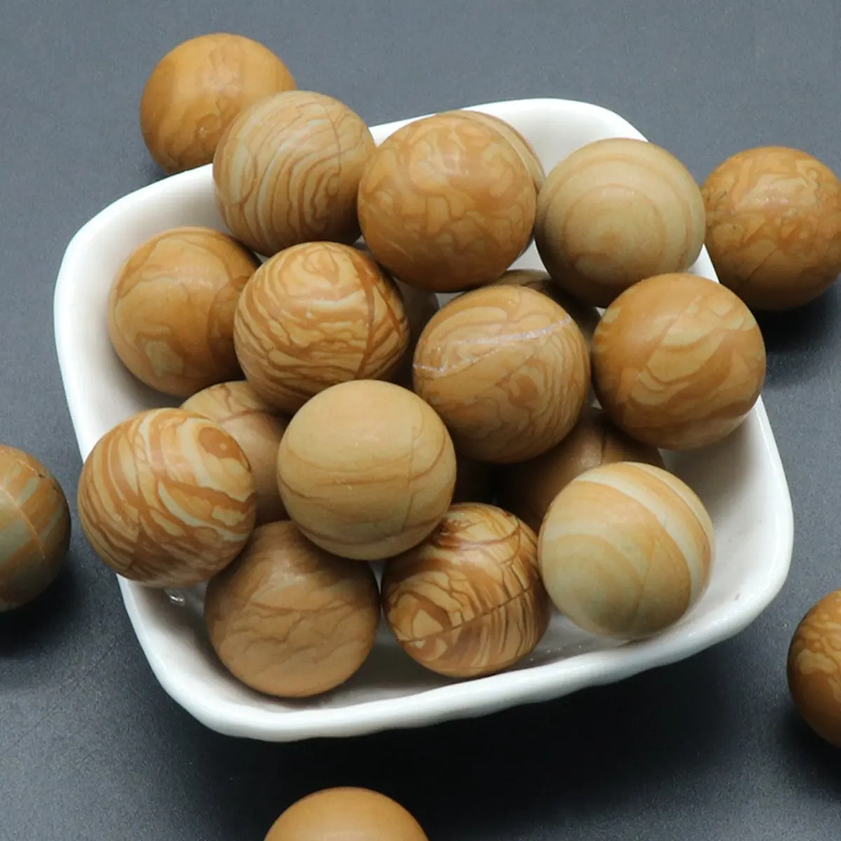 

20MM Woodstone Round Beads for DIY Making Jewelry NO-Drilled Hole Loose Healing Energy Cute Stone Crystal Sphere Balls