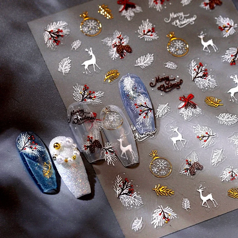 5D рельефная фея белый олень лист глянцевое золотое перо красные фрукты клейкие