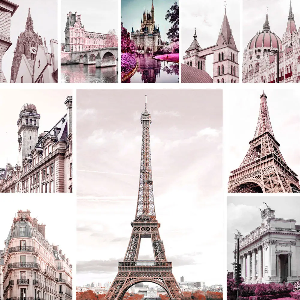 

Paris Tower Acrylic Paints 50x70cm Oil Painting By Numbers DIY City Building Picture On The Wall Home Decor Crafts For Adults