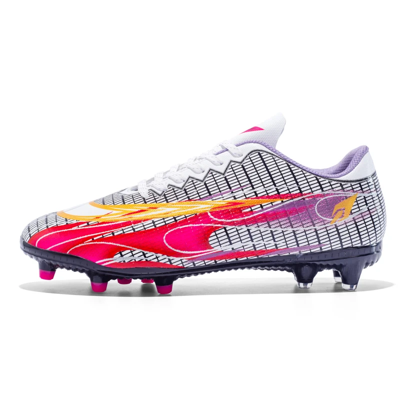 Outdoor Adult Professional Men Soccer Shoes Long Spikes TF/FG High Ankle Kids Football Boots Non-slip Training Match Sneakers