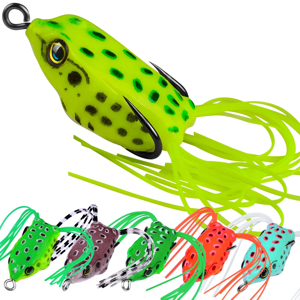 

4.1cm 4.5g Snakehead Fake Bait Frog Lure Carp Fishing Swimbait Fishing Bait Fishing Hooks Topwater Ray Frog Artificial 3D Eyes