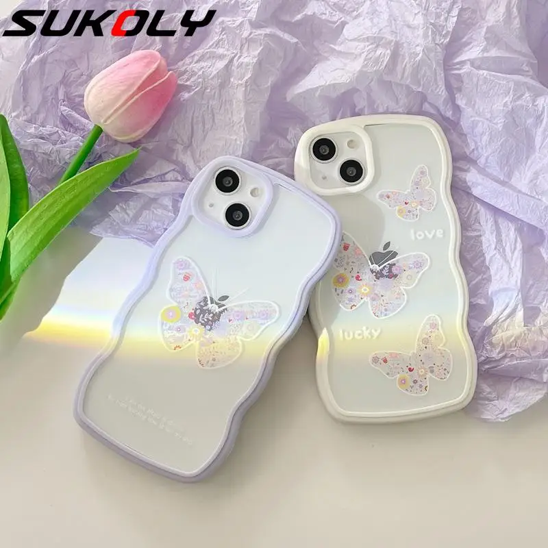 

Ударопрочный прозрачный акриловый бампер для iPhone 13 Pro Max 12 11 Pro Max XS XR X, чехол для телефона с рисунком сердечек, бабочек