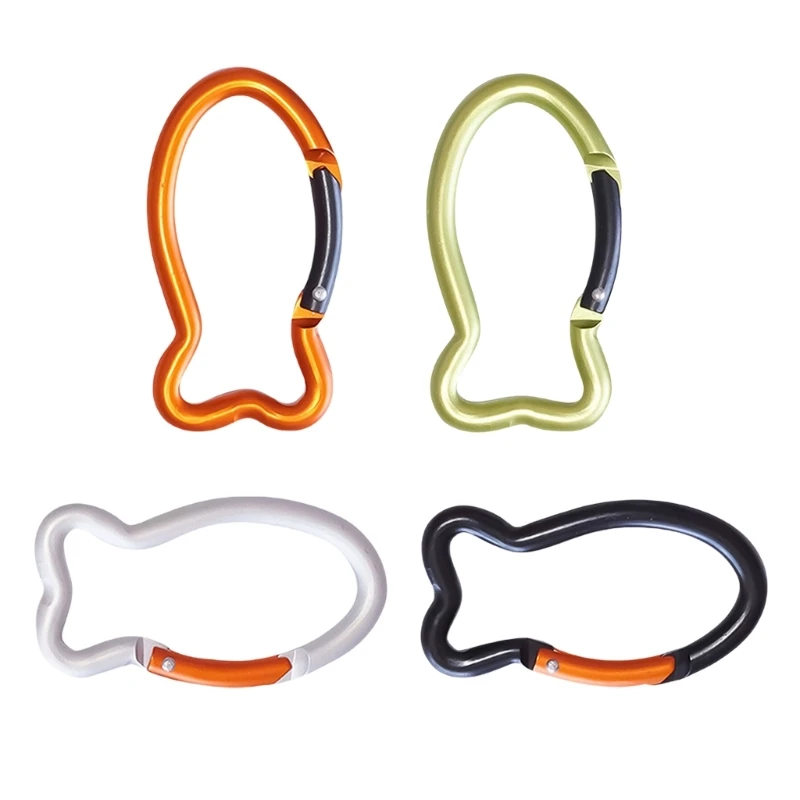 YD61 4 шт. наружные пружинные застежки в форме рыбы алюминиевые крючки с зажимом