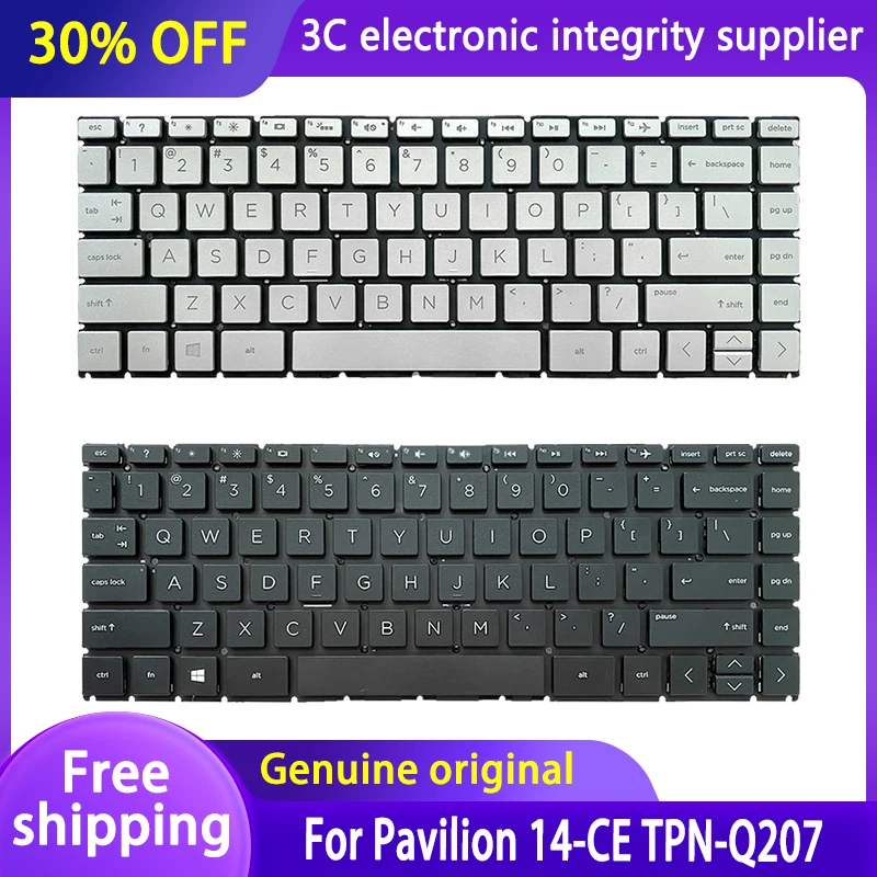 

New Original Keyboard For Laptop For HP Pavilion X360 14-CE 14-CD 14-CK 14M-CD 14T-CD 14-DQ 14-DK Backlit Keyboard Silver Black