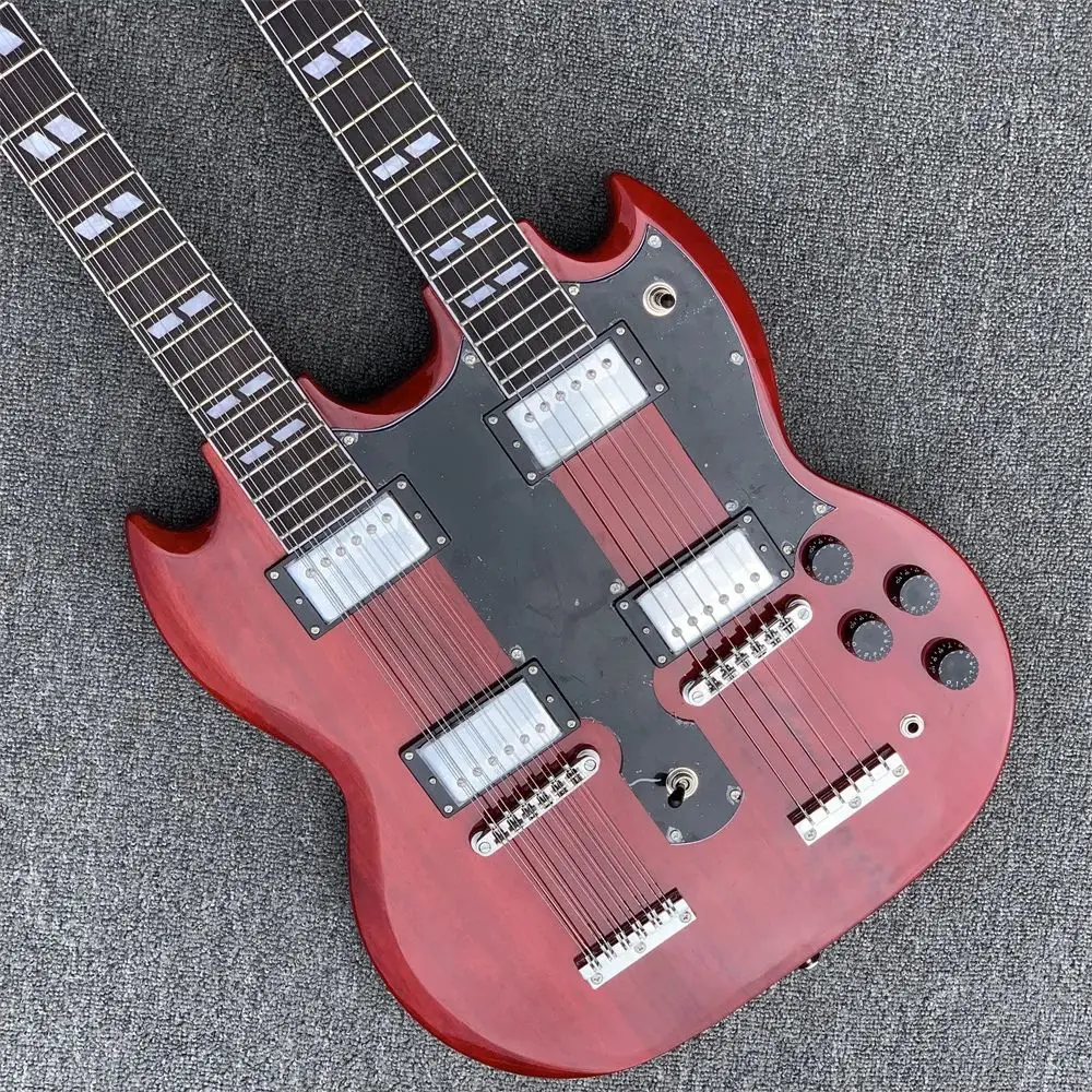 Двойная SG-Стильная двойная Шея 12-струнная струна + 6-струнная свинцовая гитара