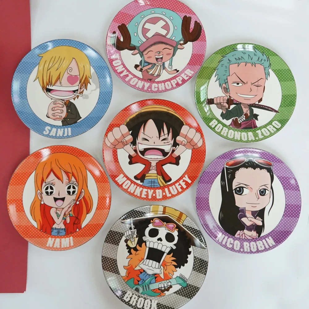 

Anime One Piece Luffy Printed 8*inch Dinner Plate Home Decoration Bone China Steak Cake Dishes Fruit Ceramic Kitchen Plates
