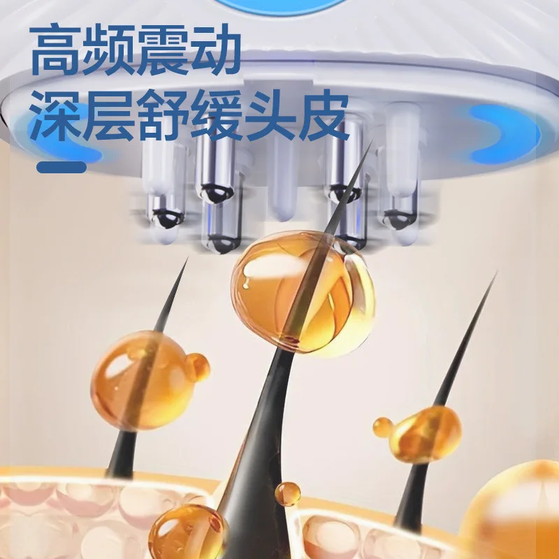 Расческа электрическая для массажа головы с вибрацией красного и синего цвета