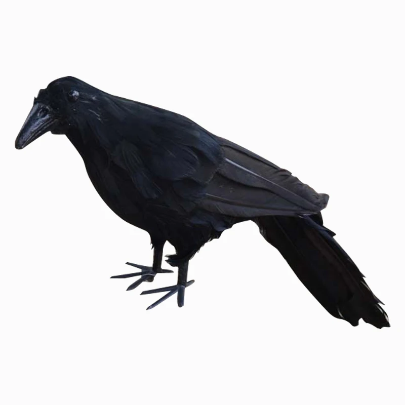 

LJL-Realistic New Black Raven Feathered Crow Halloween Fancy Dress Prop Accessory