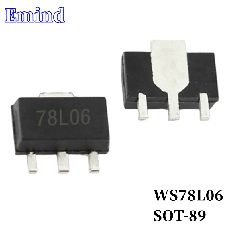 

100Pcs WS78L06 78L06 SOT-89 LDO 3-terminal Regulator IC SMD Low Dropout Regulator