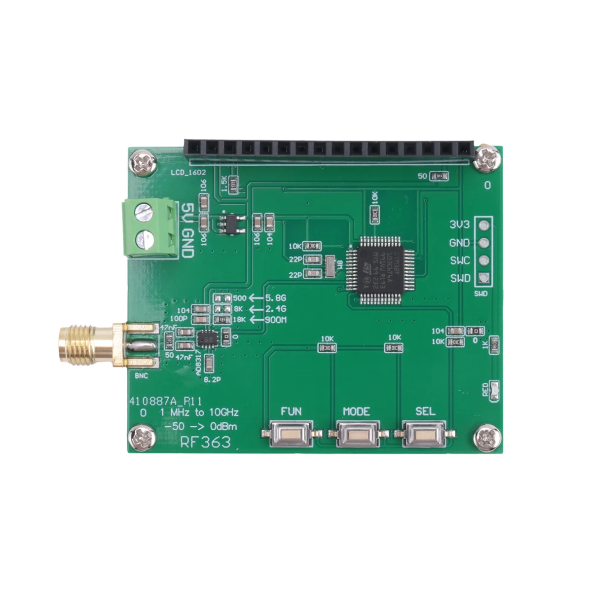 Умный Цифровой измеритель мощности радиочастотного сигнала от 1 МГц до 10 ГГц от-55