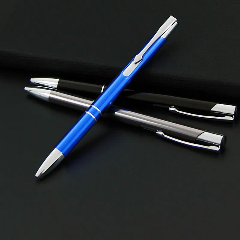 

1Pcs Metal Housing Ballpoint Pens Office School Stationery Retractable Ball Point Pen