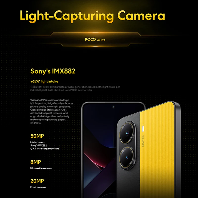 Глобальная версия смартфона POCO X7 Pro 5G, размер 8400-Ultra, 6000 мАч, 90 Вт, зарядка, камера 50 МП с OIS, 120 Гц, NFC, IP68 (art.: 3920cb6caae00) - 3920cb6caae00