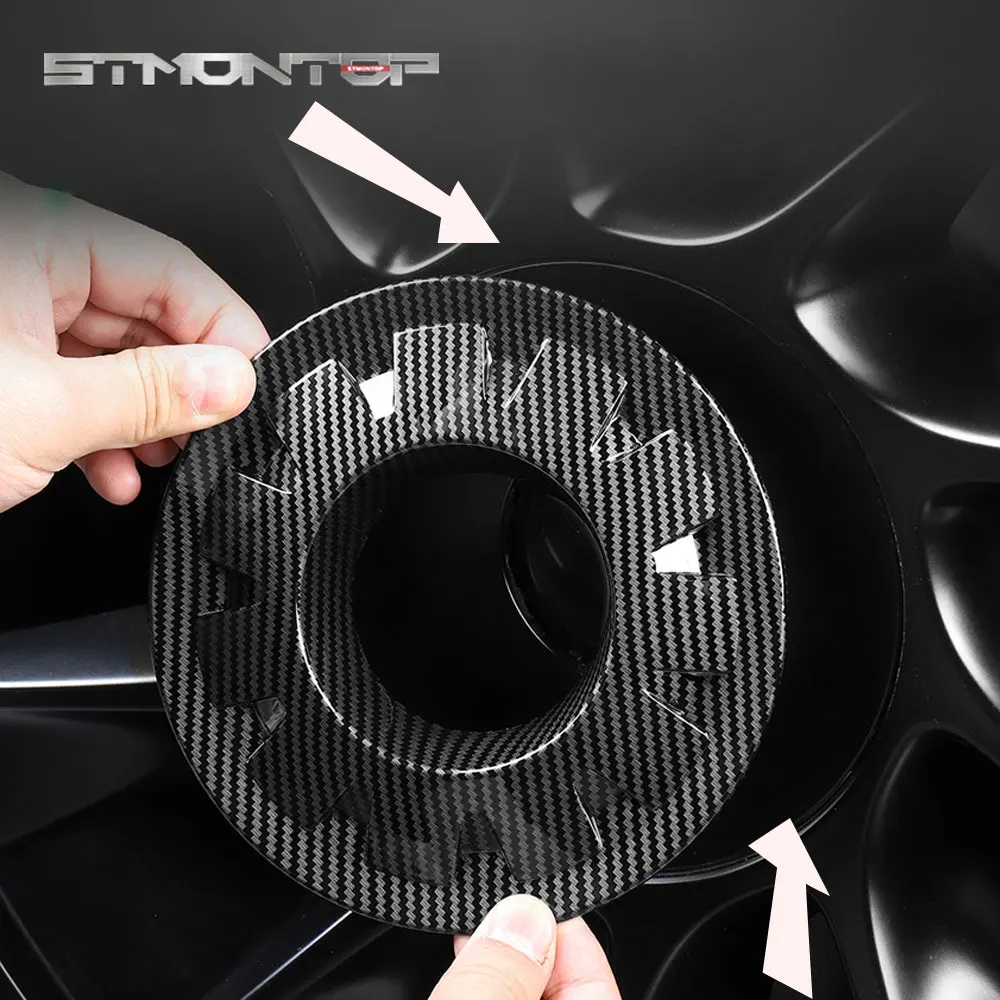 

20 Inch Wheel Hub Center Cover for Tesla Model Y ABS Wheel Cap Tesla Auto Accessories Decoration Exterior Carbon Fiber Red Black