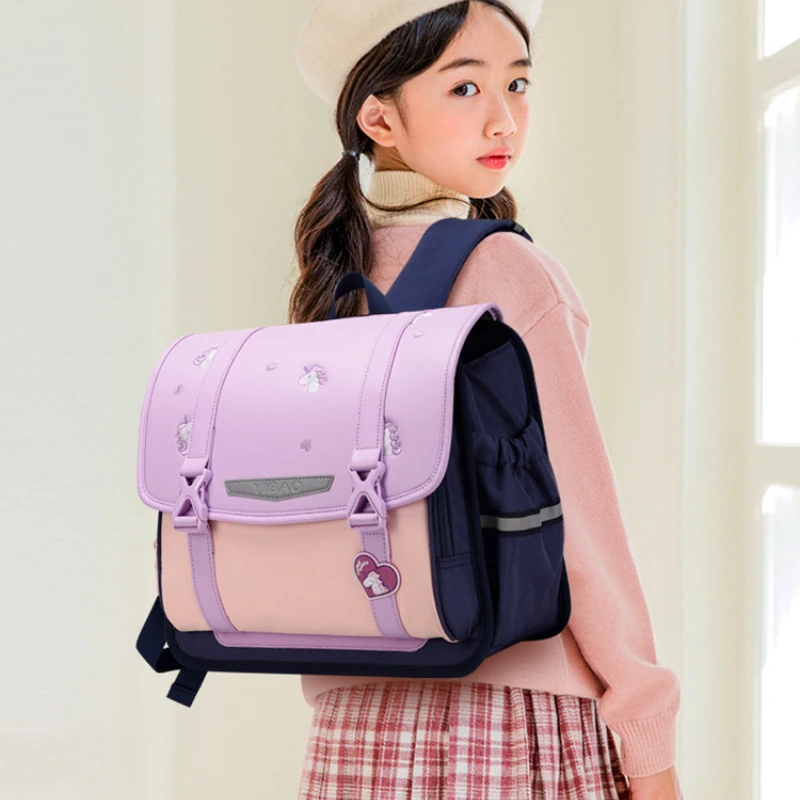 Girl Boy Unicorn Dinosaur Cute Horizontal Backpacks New Children Large Capacity British Style School Bags for Grades 1-6 Fashion