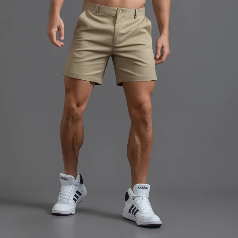 

2023 New Mens Summer Shorts 100% Cotton Loose Male Sports Short Pants Casual Running Shorts with Pocket Solid Color Cargo Shorts