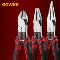 gowke multifunctional universal diagonal pliers needle nose pliers hardware tools universal wire cutters electrician 7 8