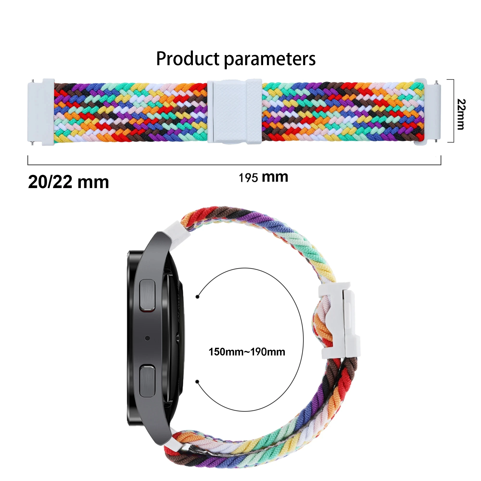 Фото Эластичный Плетеный нейлоновый ремешок для часов Xiaomi Mi Watch Color Sports Edition/ S1 Pro, 22 мм, ремешок для часов Mi Watch Color 2 correa №3