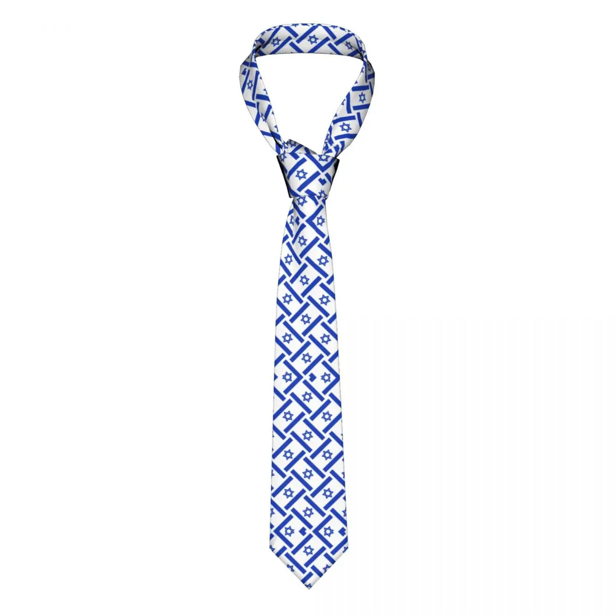 

Mens Tie Classic Skinny Israel Flag Print Neckties Narrow Collar Slim Casual Tie Accessories Gift