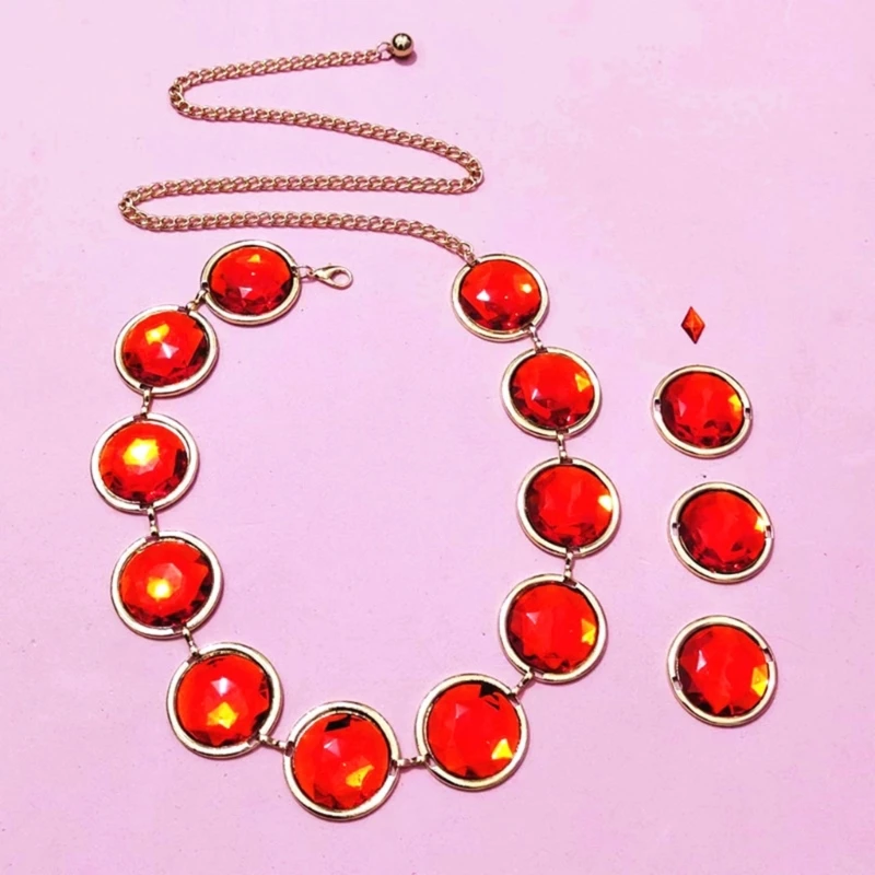 

Ремень для косплея Регулируемая цепочка с красными камнями для костюма Реквизит Модный орнамент