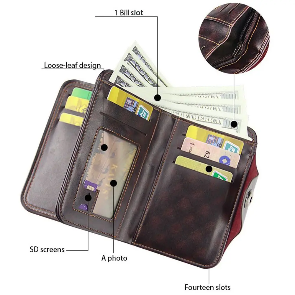 Short High Quality Pocket Clutch Money Bag Black Brown Gift Coin Purse Men Wallets Card Holders Male Purse