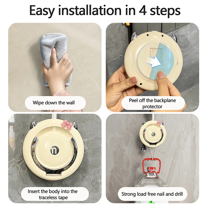 Универсальный держатель для фена без перфорации регулируемый настенный ленивых