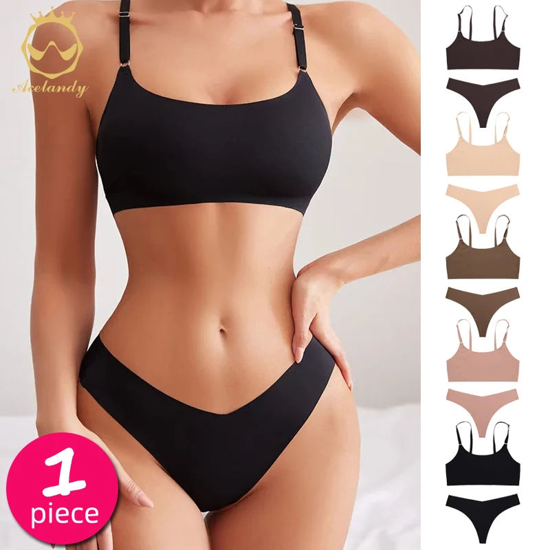 ACELANDY-Женский бесшовный комплект с бюстгальтером сексуальные стринги низкой