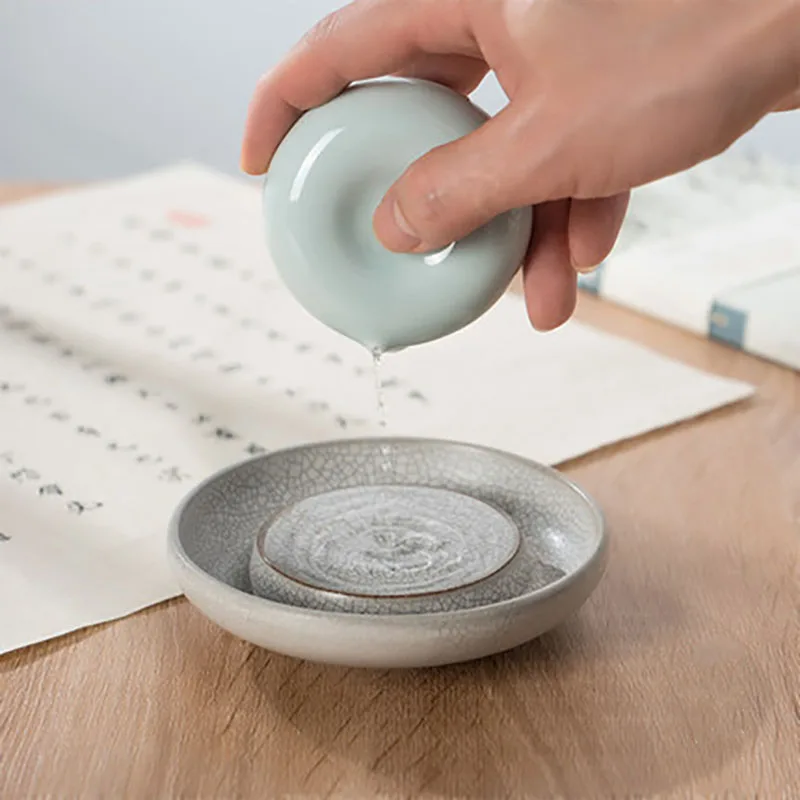 

Porcelain Water Dropper Container for Calligraphy and Painting Ceramic Oriental Art Supply