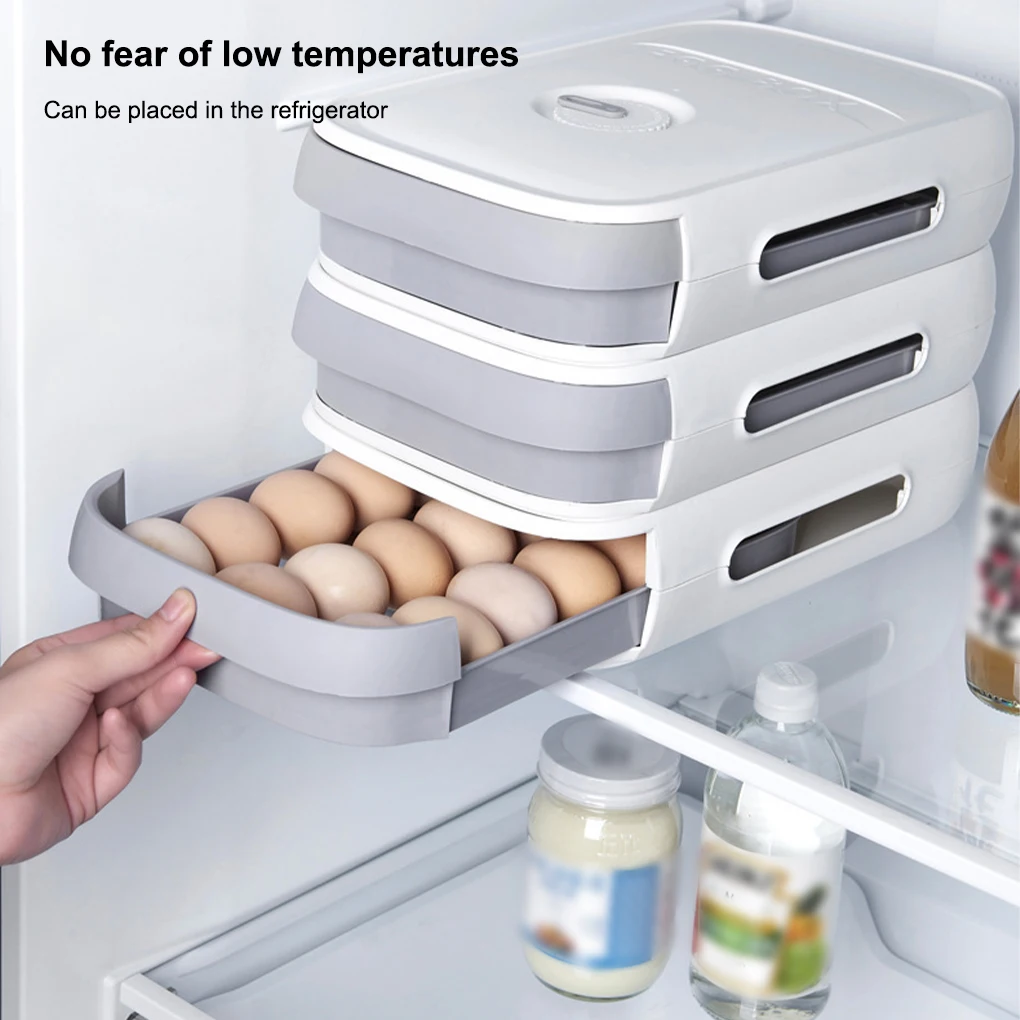 

Kitchen Refrigerator Eggs Holder Container Egg Storage Box Case Household Organization Anti-collision Organizer