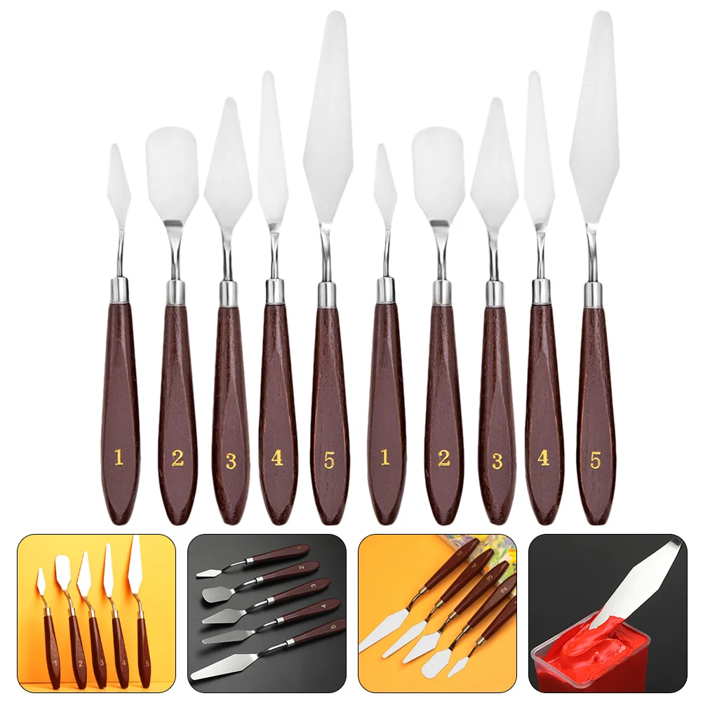 

Painting Spatulaoil Mixing Scraper Paintcolor Steelacrylic Stainless Accessories Pastel Metal Beginners Artist Stirring Spatulas