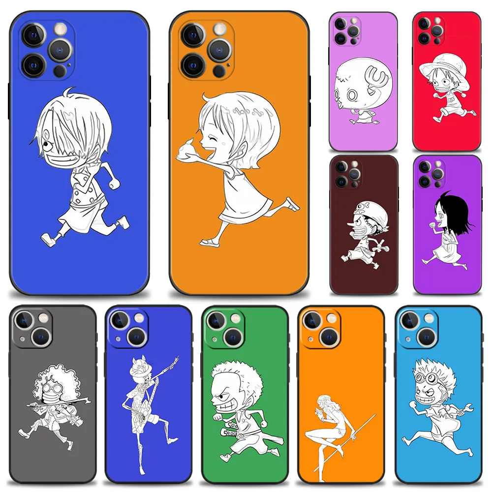 

One Piece Cute Pirate King Funda for iPhone 13 11 12 Pro Max 8 7 XR X XS 6 6S Plus 13mini 12mini Case Silicone Cover Phone Coque