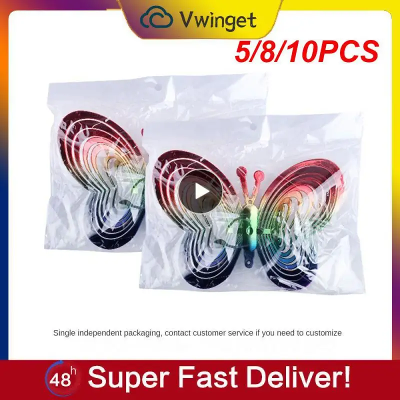 

5/8/10PCS Gradient Wind Repellent New Gardening Wind Chimes Orchard Bird Repellent Garden Garden Decoration Strong Reflective