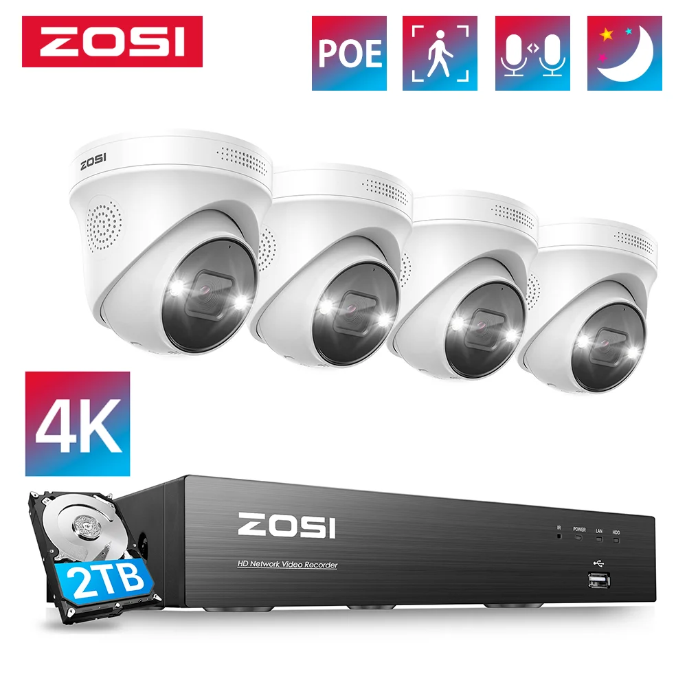 8ch Expand 16ch Nvr Kit 2-way Audio Out/indoor 8mp/5mp Ip Ca