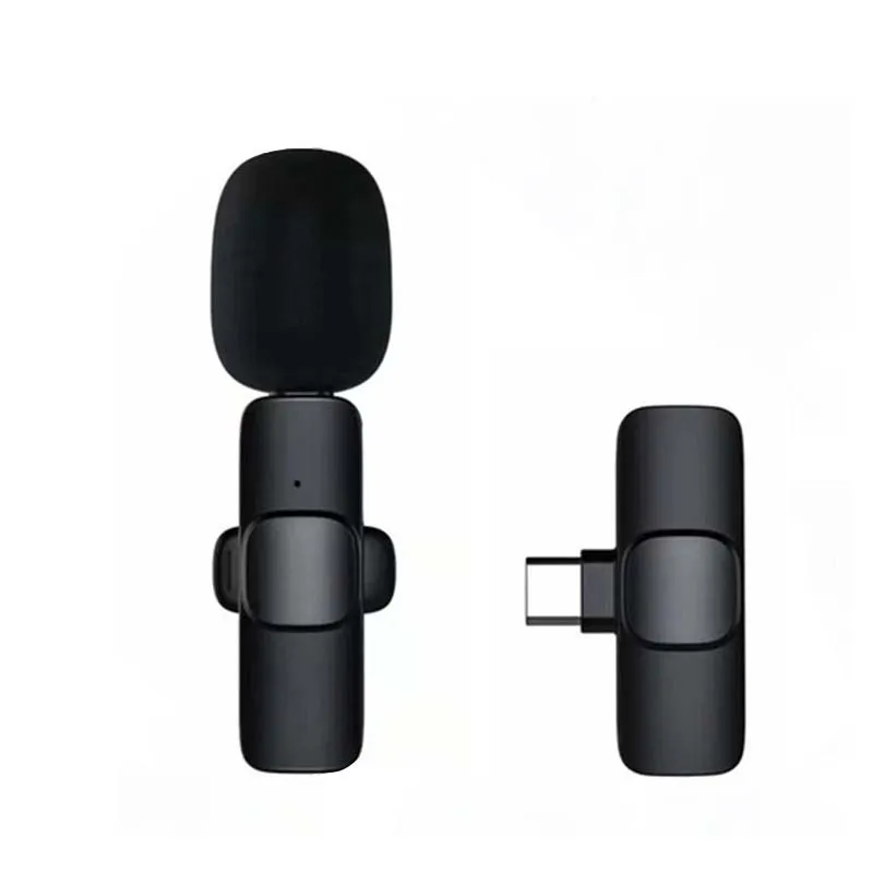 

Wireless Lavalier Microphone Portable Audio Video Recording Live Mobile Phone Mini Mic For iPhone Android Long Battery Life